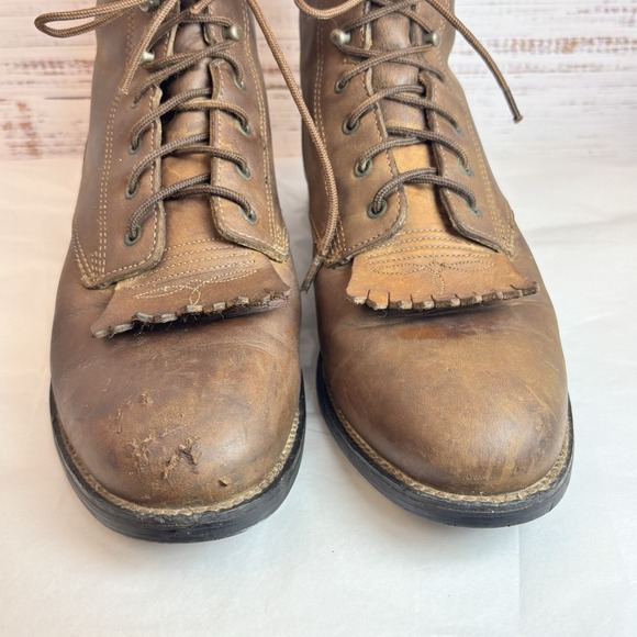 Ariat Heritage Lacer Boots 7.5 Distressed Brown Leather Kiltie Equestrian Barn - Picture 5 of 16